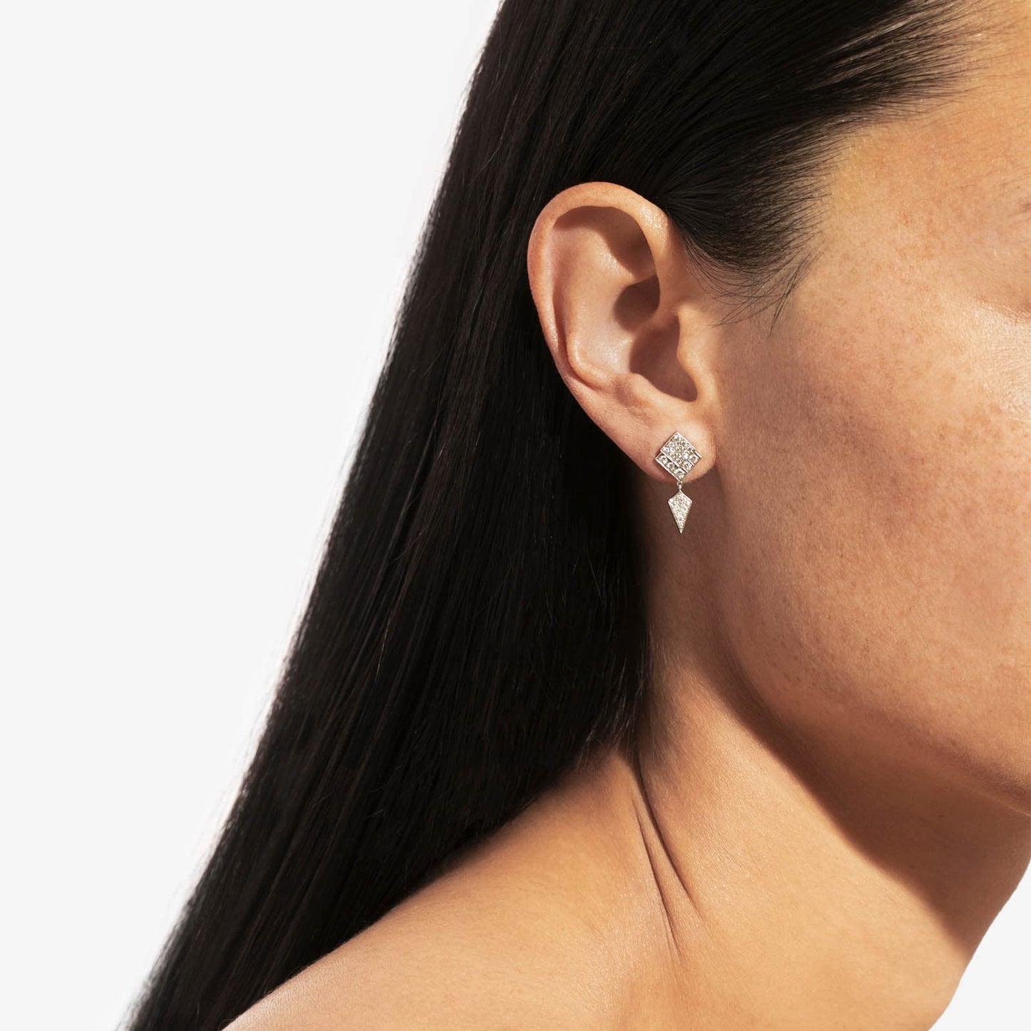 Boucle d'oreille Stairway - Argent & Diamants
