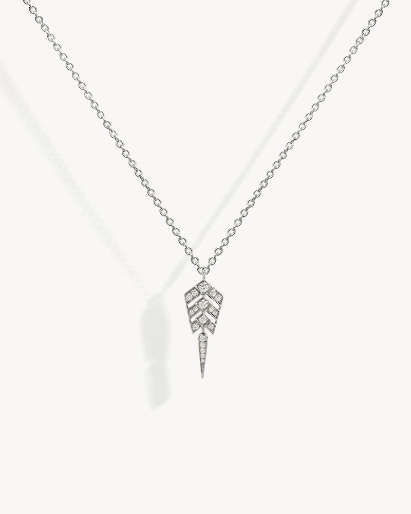 Stairway S Necklace - Silver & Diamonds - Image 1
