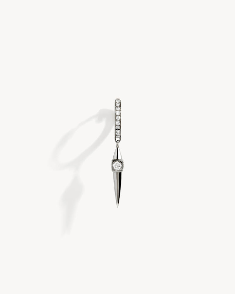 Rockaway Peak Hoop Earring - Silver & Diamonds - Image 1