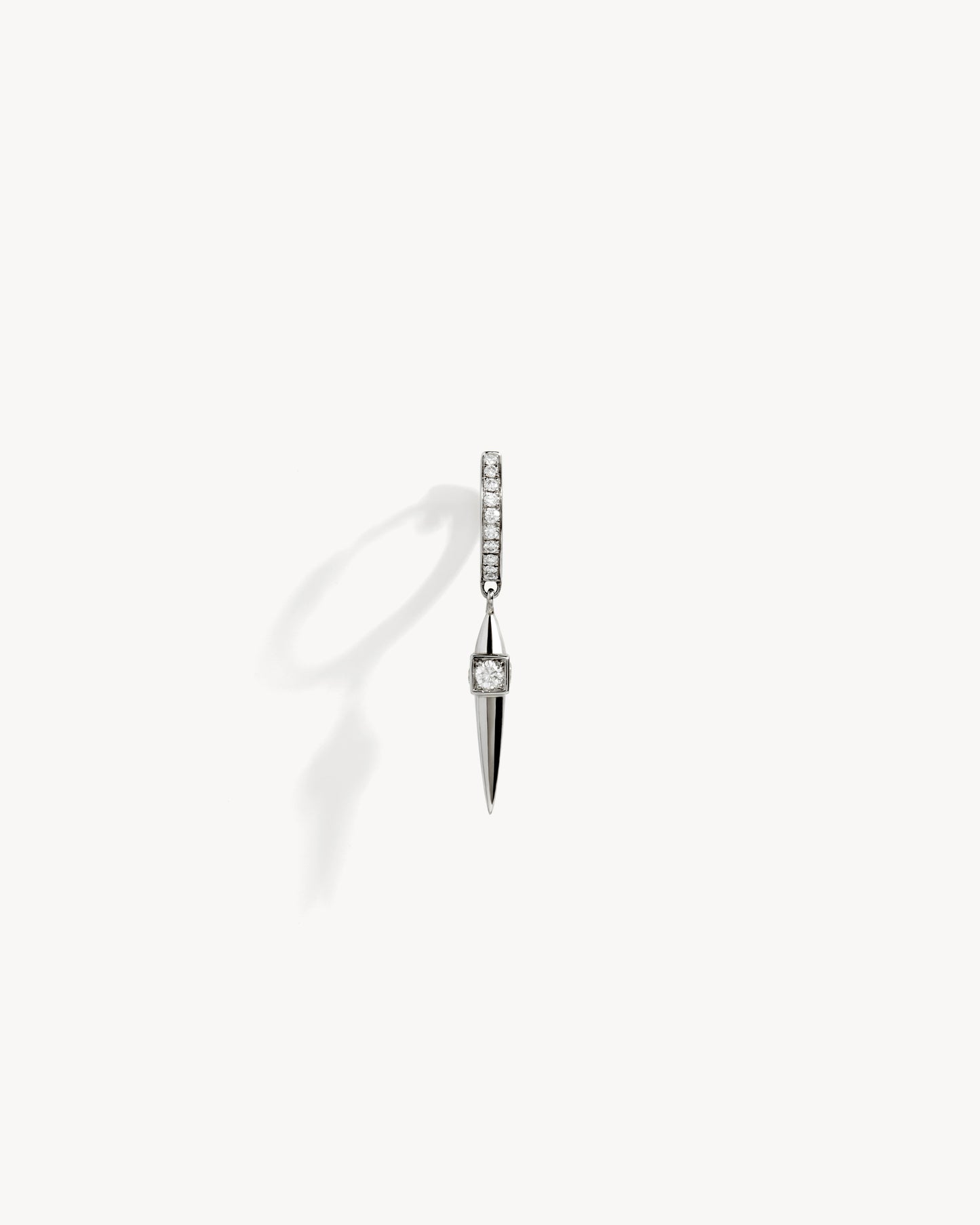Rockaway Peak Hoop Earring - Silver & Diamonds