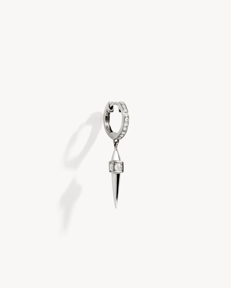 Rockaway Peak Hoop Earring - Silver & Diamonds - Image 3