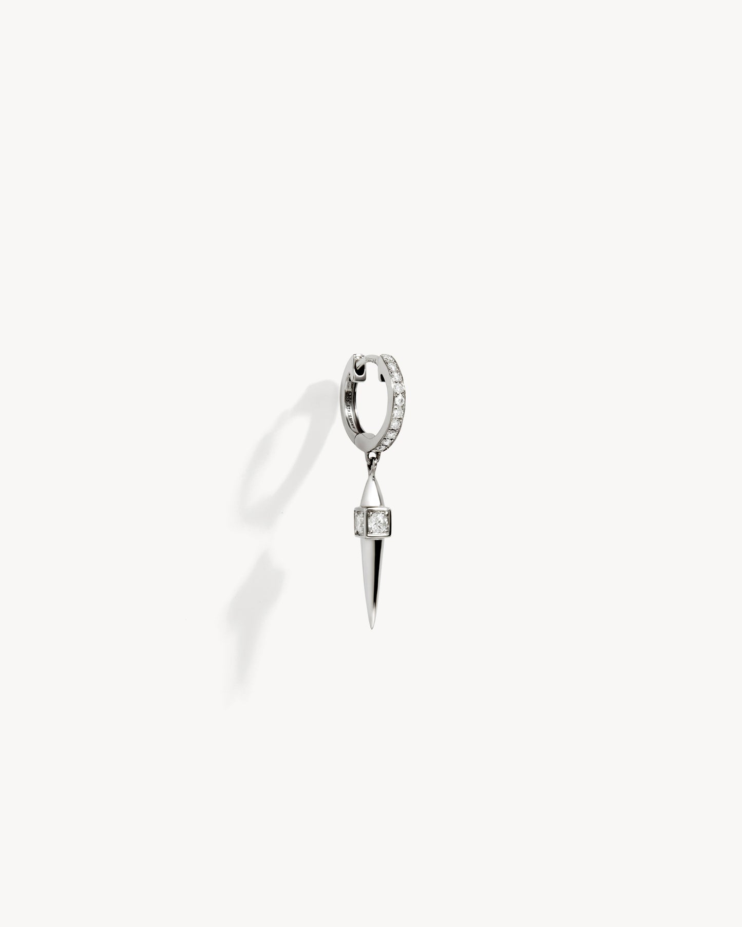 Rockaway Peak Hoop Earring - Silver & Diamonds
