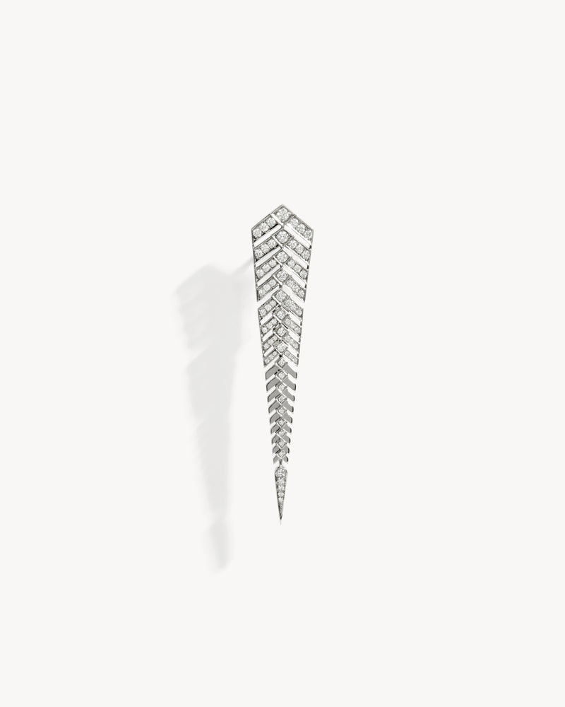 Boucle d'oreille Stairway XL - Argent & Diamants - Image 1
