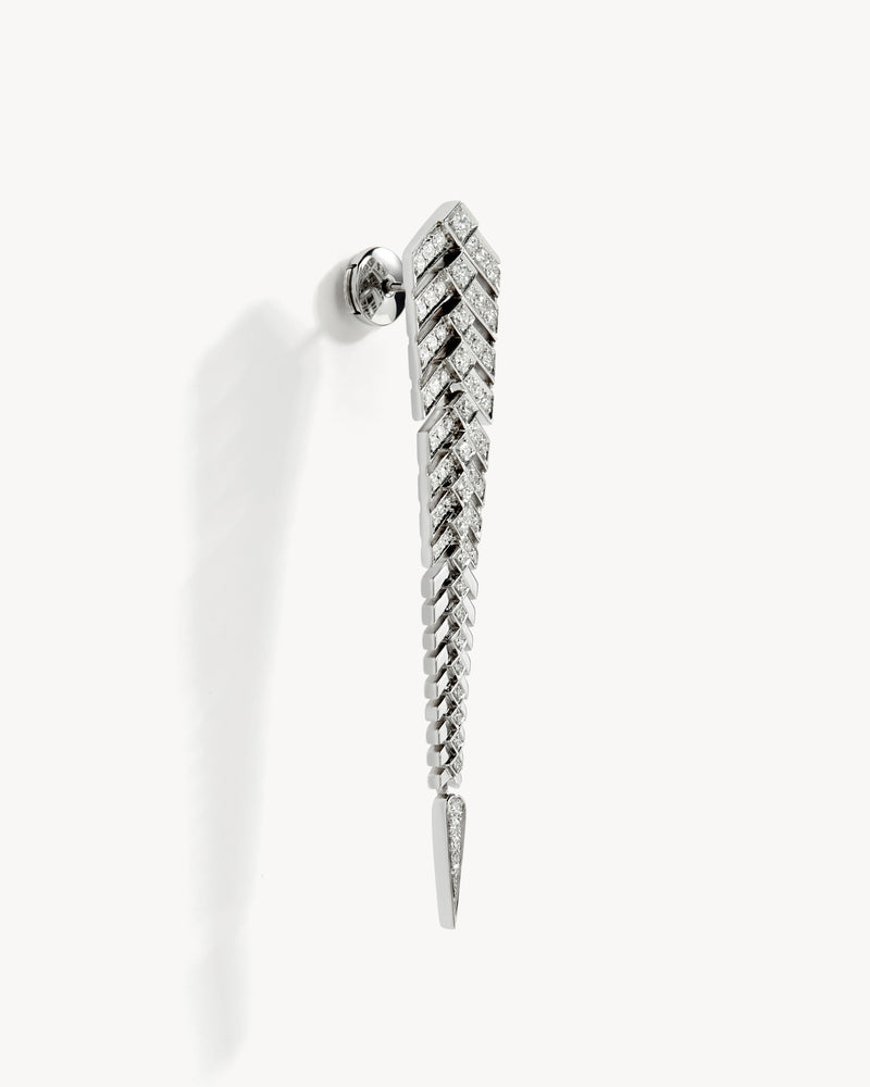 Stairway XL Earring - Silver & Diamonds - Image 3