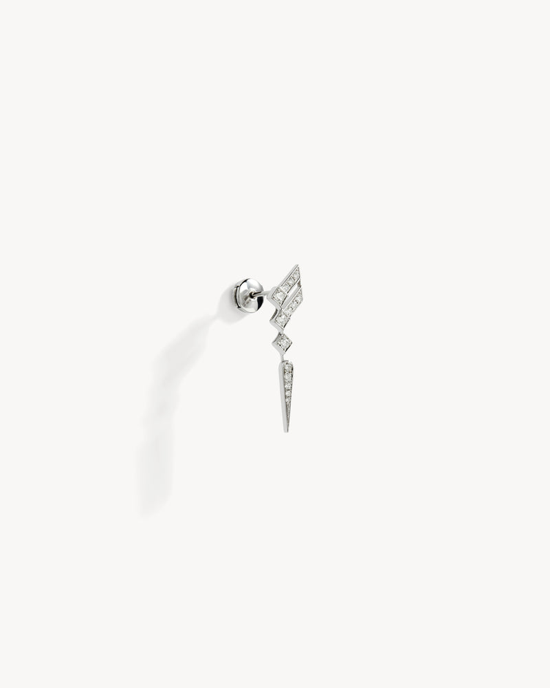 Boucle d'oreille Stairway Wings - Argent & Diamants - Image 3