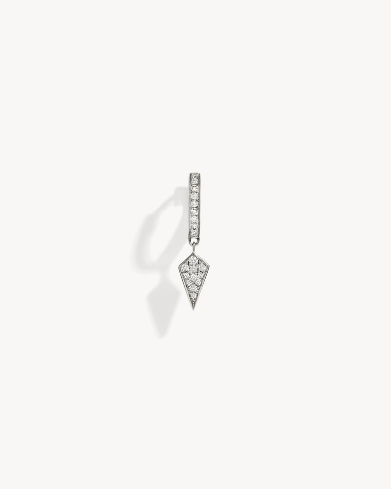 Stairway Small Hoop Earring - Silver & Diamonds - Image 1