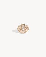 Rockaway Mini Pyramid Ring - Pink Gold & Diamonds