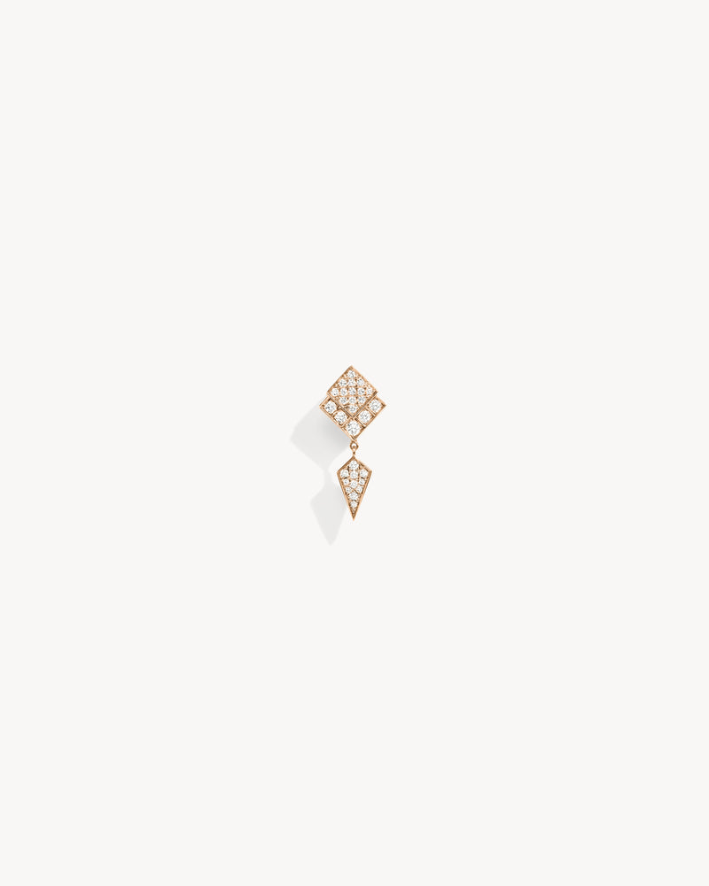 Boucle d'oreille Stairway - Or Rose & Diamants - Image 1
