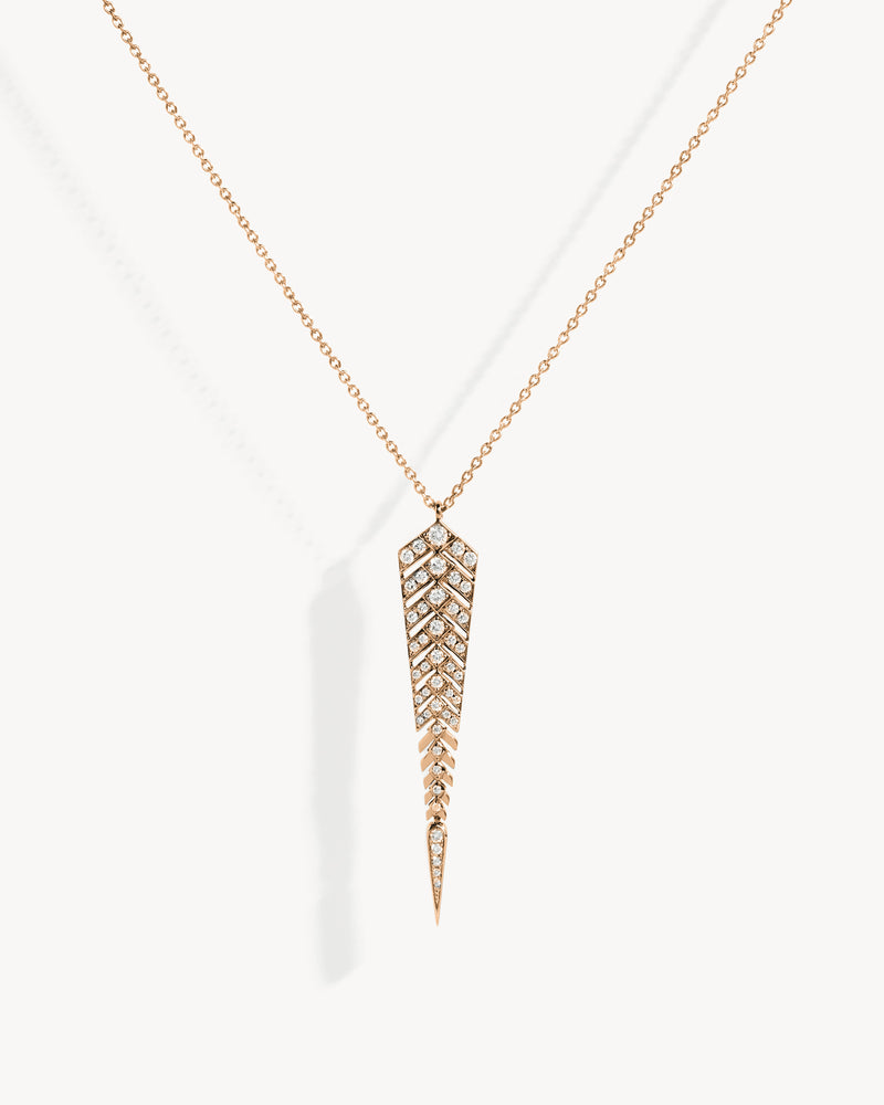 Stairway M Necklace - Pink Gold & Diamonds - Image 1