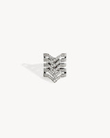 Stairway 5 Rows Ring - Silver & Diamonds