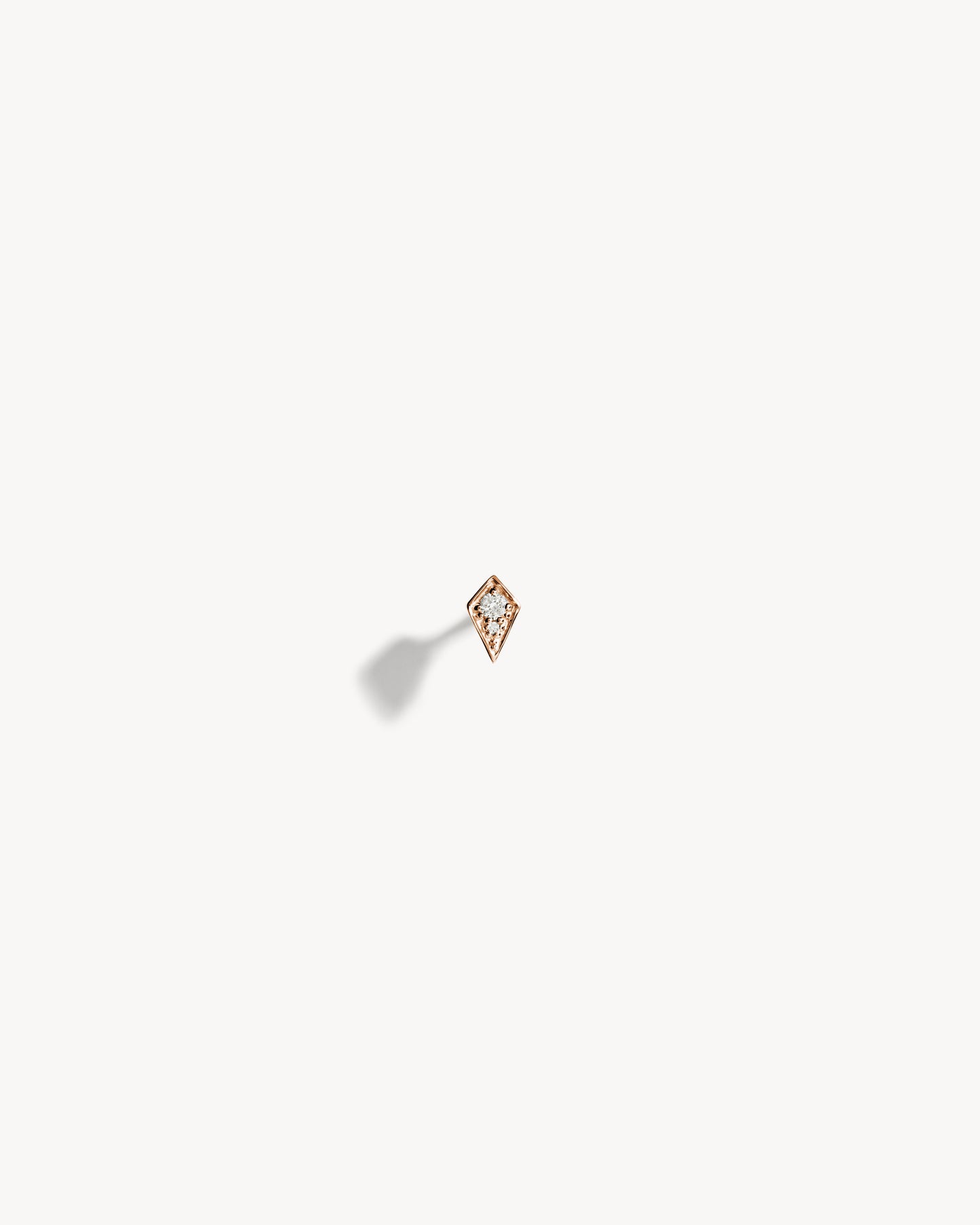 Stairway Rhombus Piercing - Pink Gold & Diamonds