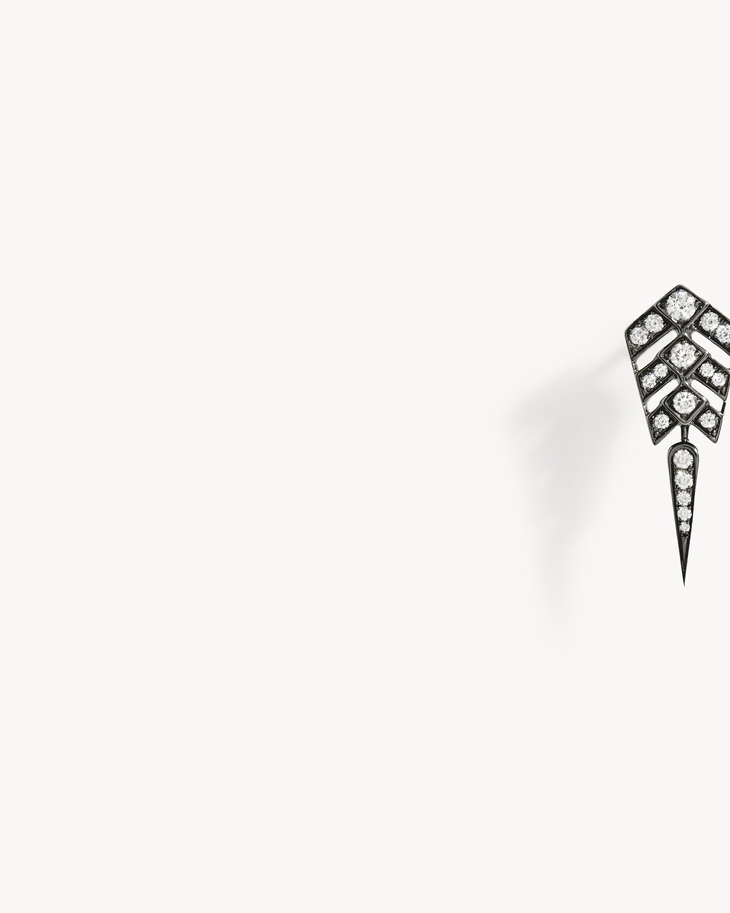 Boucle d'oreille Stairway S - Argent Noir & Diamants