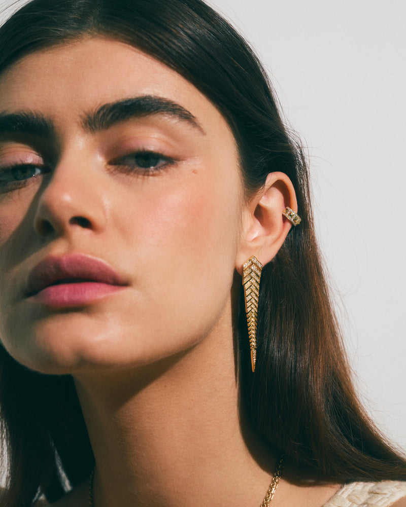 Boucle d'oreille Stairway XL - Or jaune & Diamants - Image 2