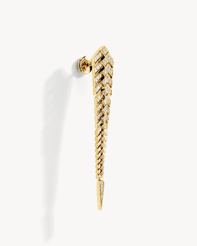 Stairway XL Earring - Yellow Gold & Diamonds - Image 2