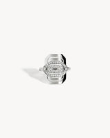 Petite My Way Ring Half Paved - Silver & Diamonds