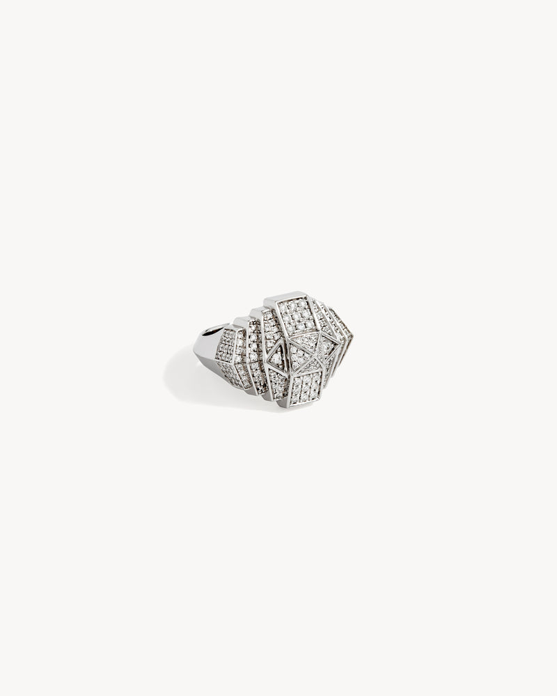 Rockaway Mini Pyramid Ring - Silver & Diamonds - Image 4