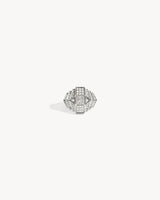 Rockaway Mini Pyramid Ring - Silver & Diamonds