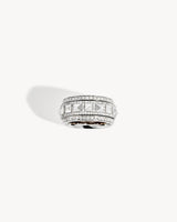 Rockaway Spinner Ring - Silver & Diamonds