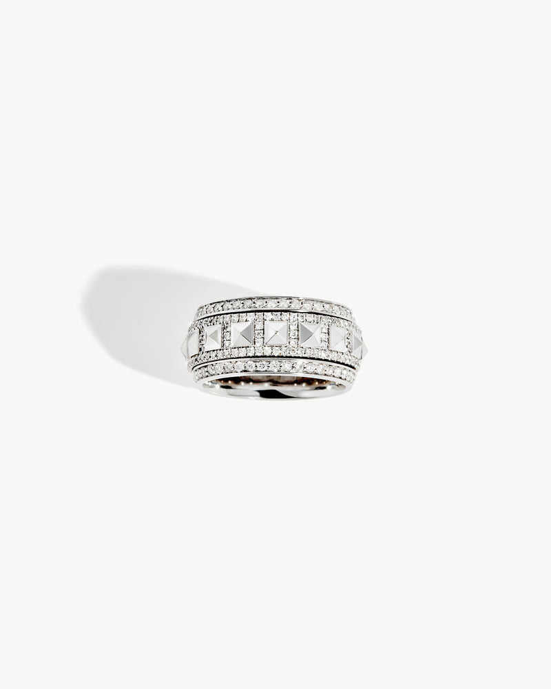 Rockaway Spinner Ring - Silver & Diamonds - Image 1
