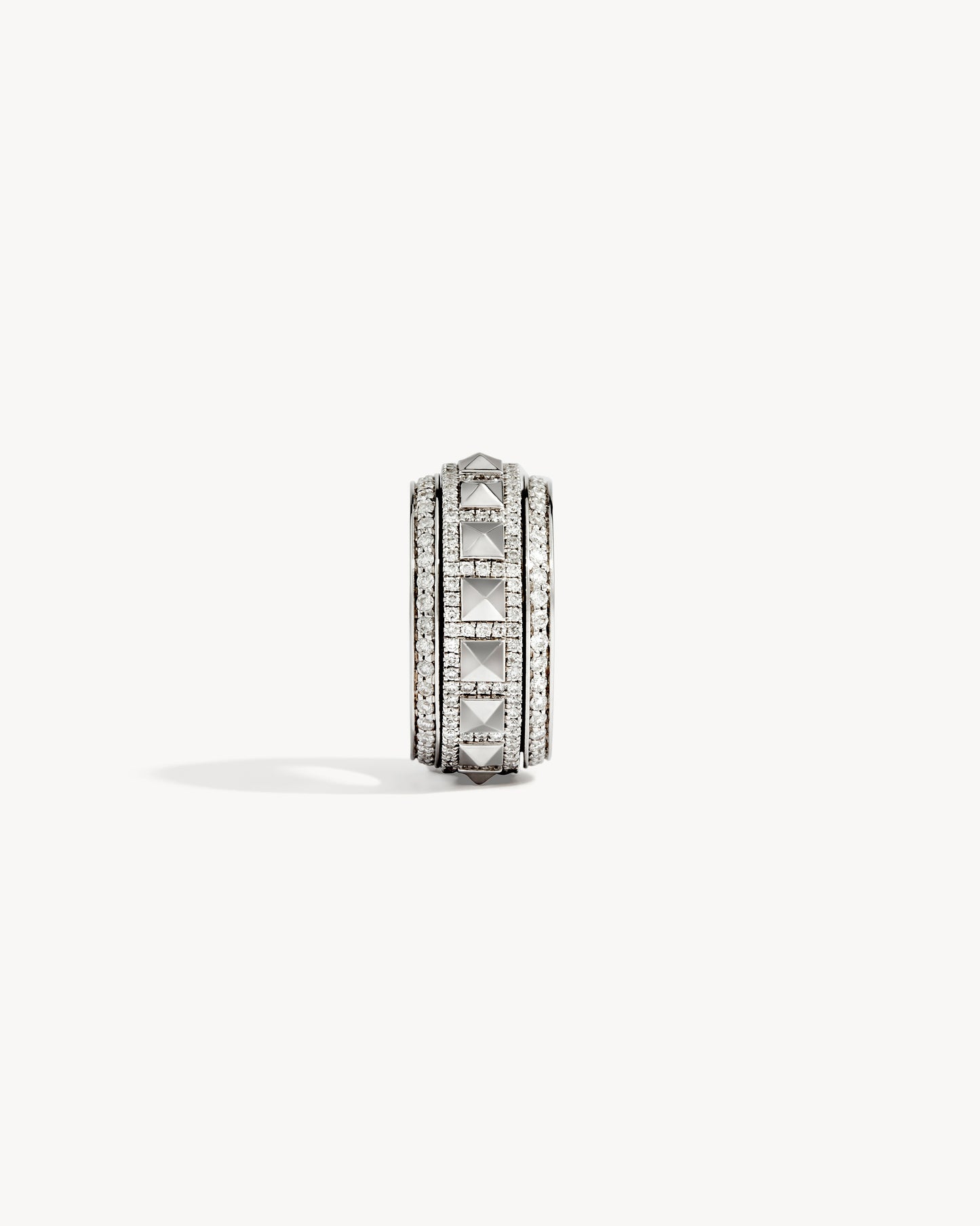 Rockaway Spinner Ring - Silver & Diamonds