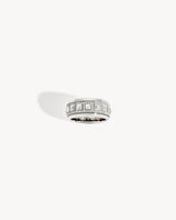 Bague Rockaway Spinner Semi Pavée - Argent & Diamants
