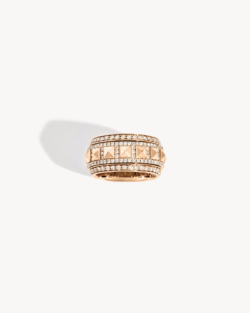 Rockaway Spinner Ring - Pink Gold & Diamonds - Image 1