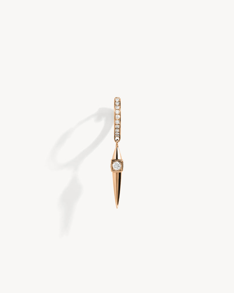 Rockaway Peak Hoop Earring - Pink Gold & Diamonds - Image 1