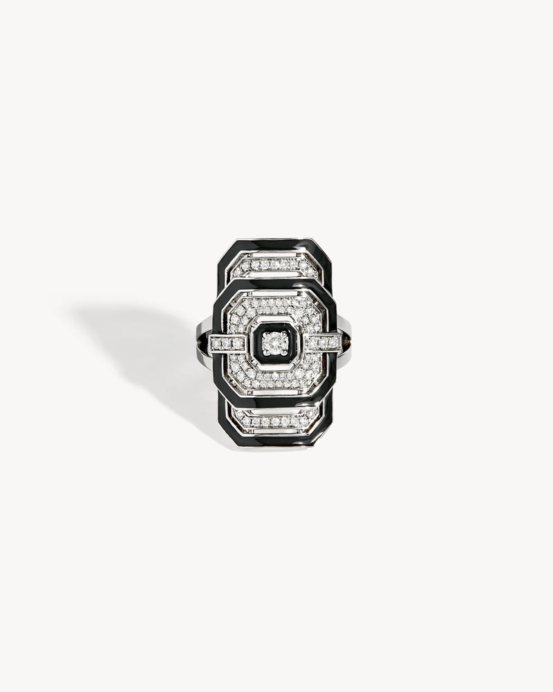 Bague My Way - Argent, Émail & Diamants - Image 1