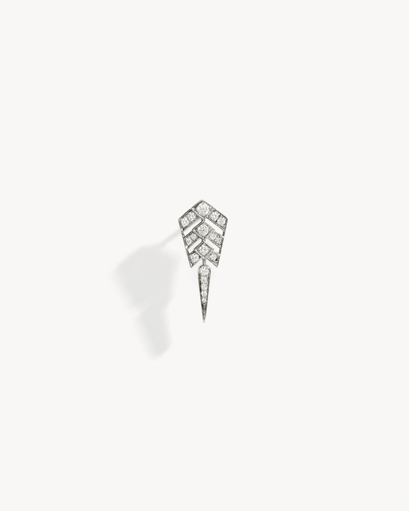 Boucle d'oreille Stairway S - Argent & Diamants - Image 1