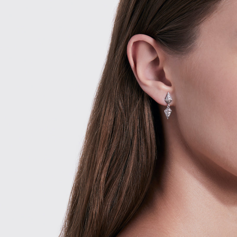 Rockaway Earring - Silver & Diamonds - Image 2