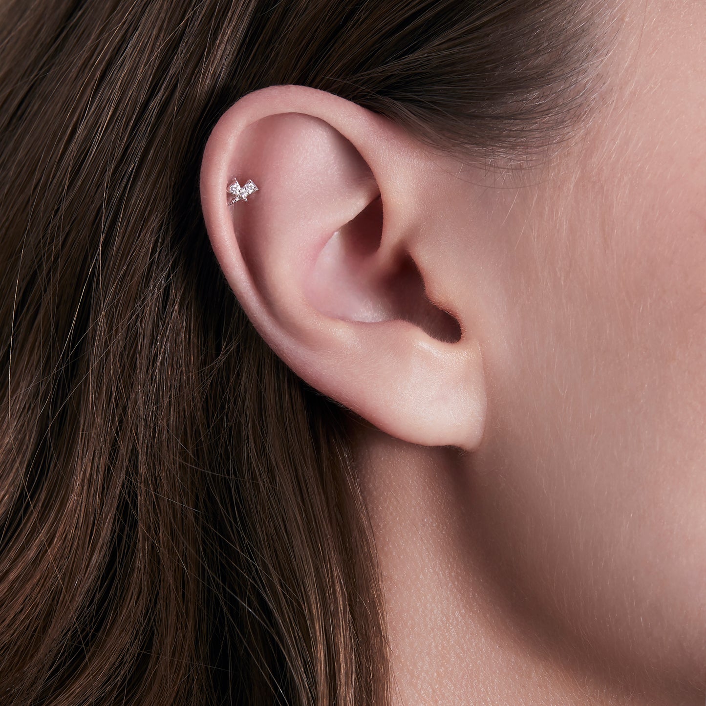 Rockaway Star Piercing - White Gold & Diamonds