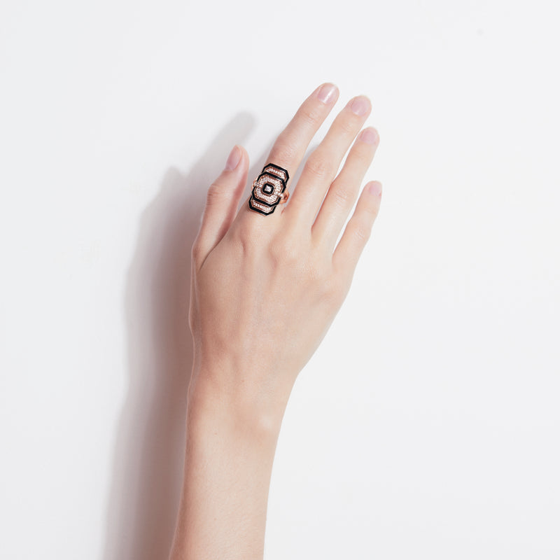 My Way Ring - Pink Gold, Enamel & Diamonds - Image 4