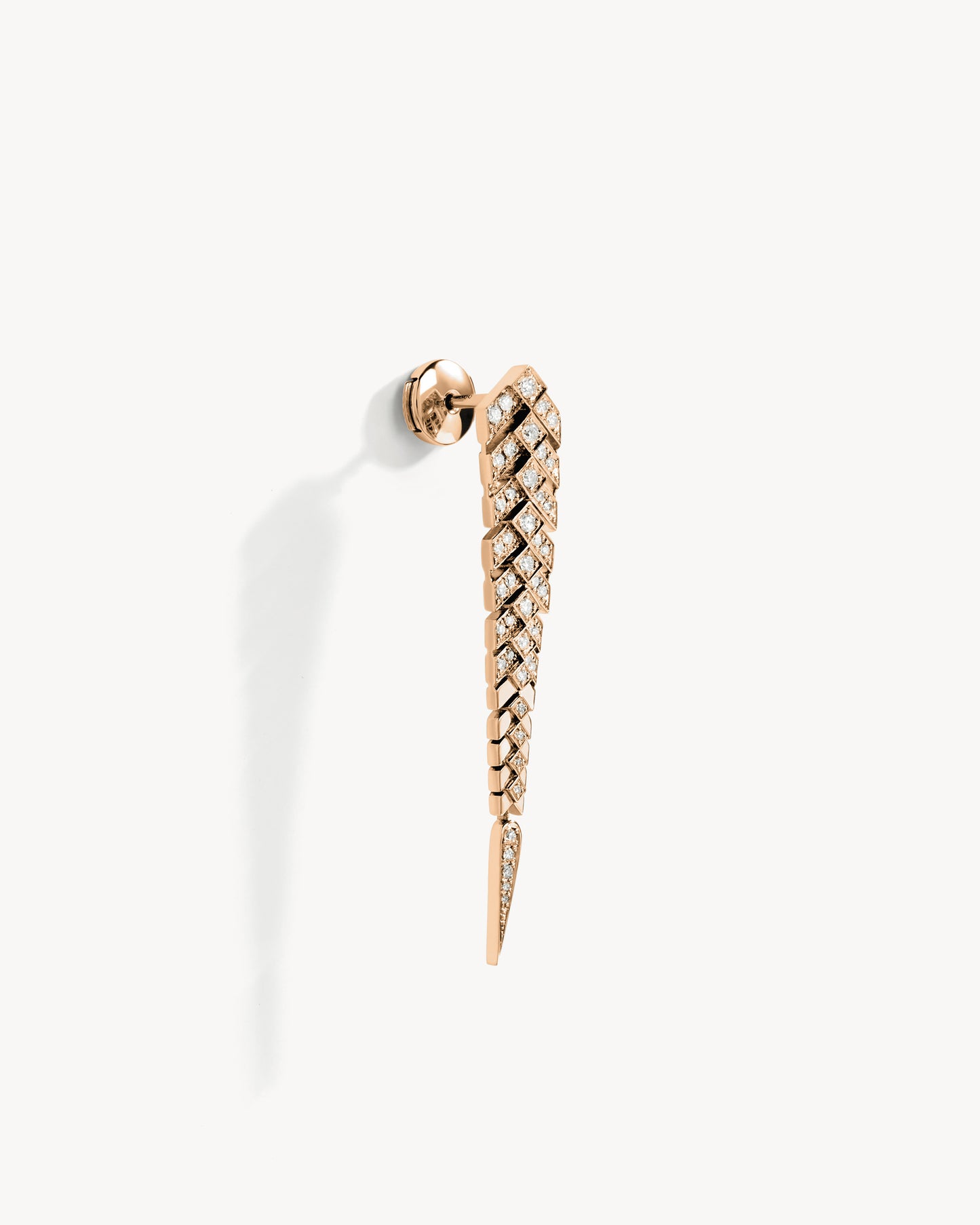 Stairway M Earring - Pink Gold & Diamonds