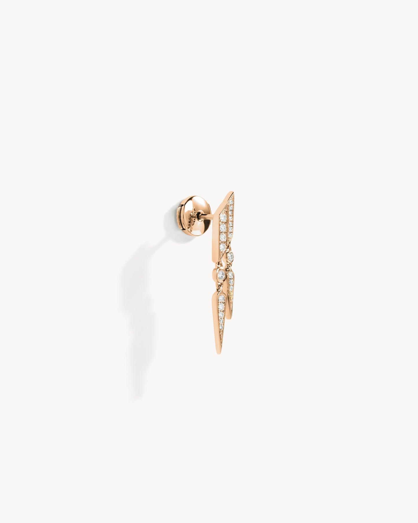Anyway double drop Earring - Pink Gold & Diamonds