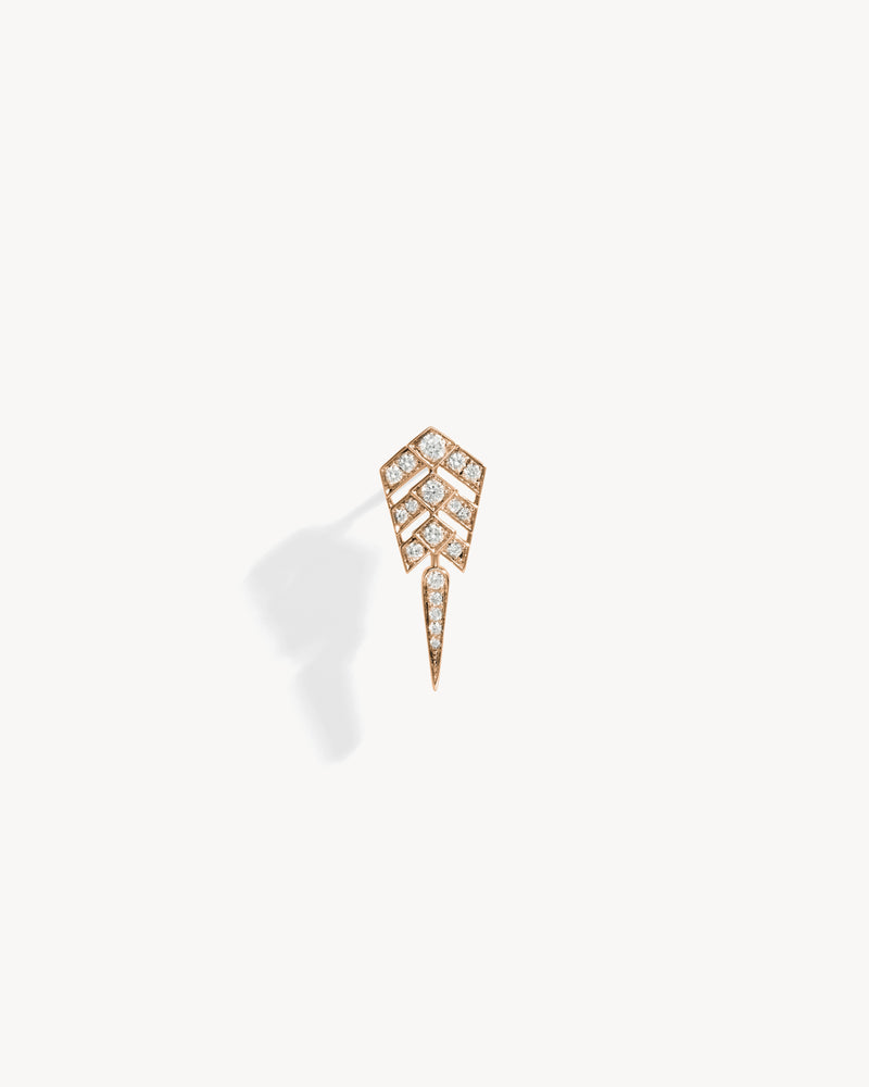 Boucle d'oreille Stairway S - Or Rose & Diamants - Image 1