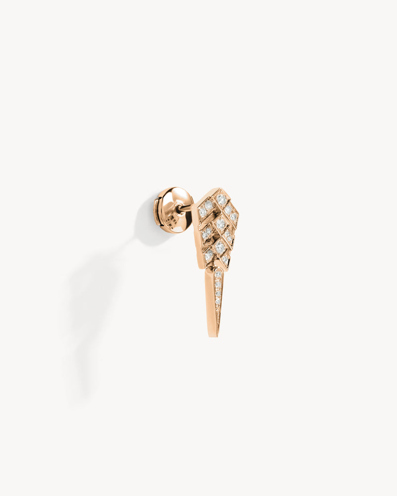 Stairway S Earring - Pink Gold & Diamonds - Image 3