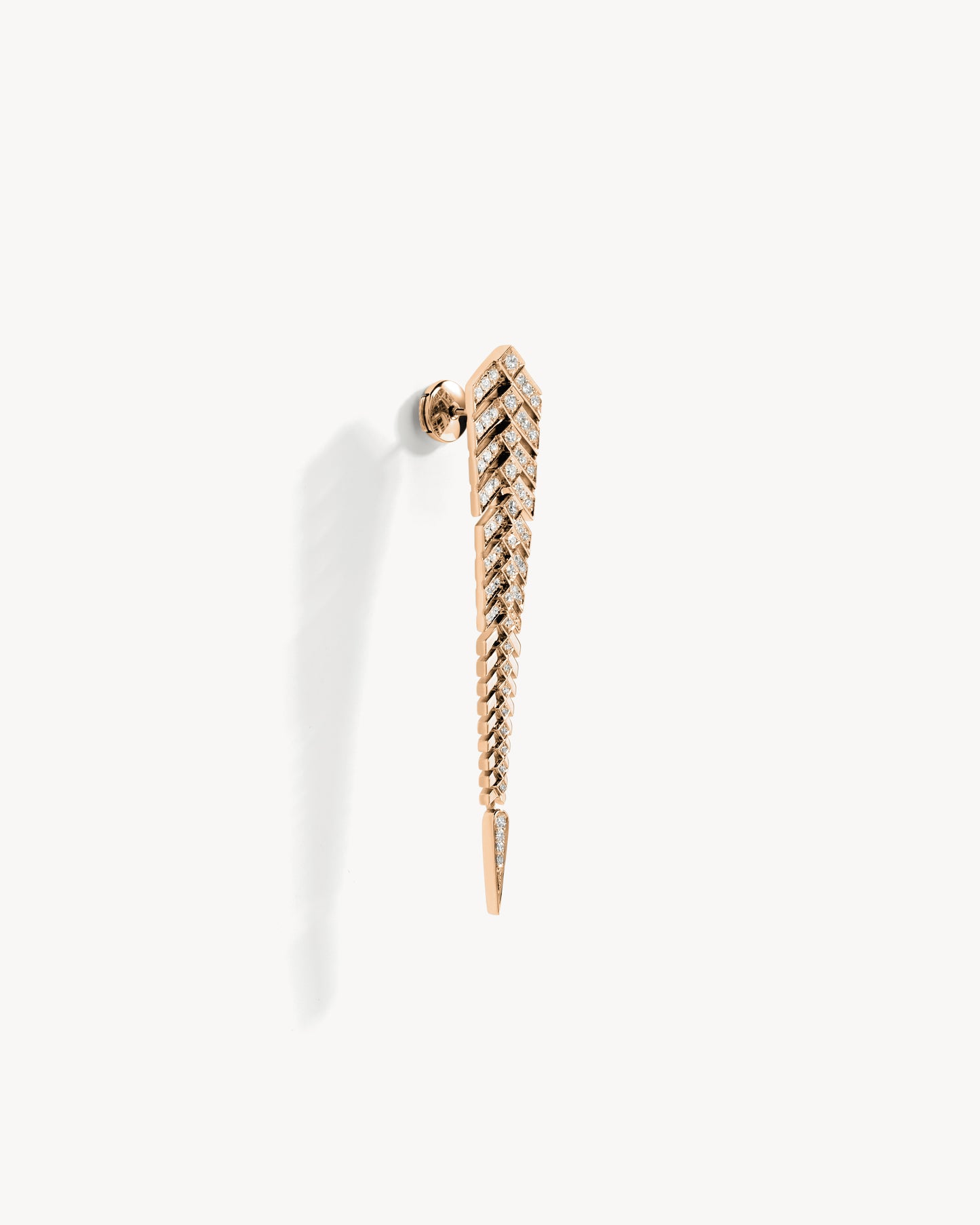 Boucle d'oreille Stairway XL - Or Rose & Diamants