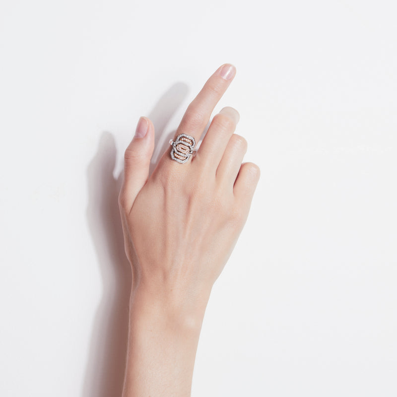 My Way Ring - Pink Gold, Silver & Diamonds - Image 5
