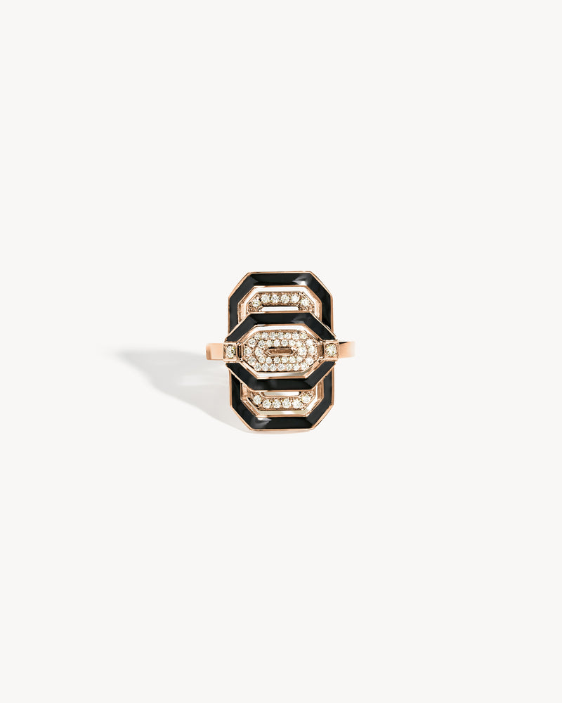 Petite My Way Ring - Pink Gold, Enamel & Diamonds - Image 1
