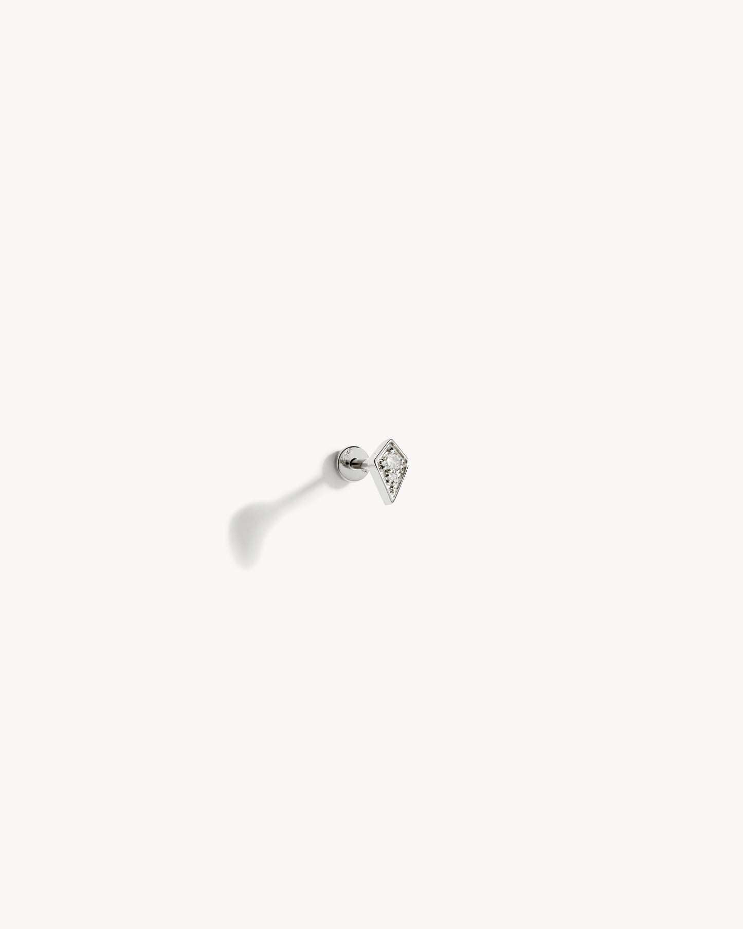 Stairway Rhombus Piercing - Pink Gold & Diamonds