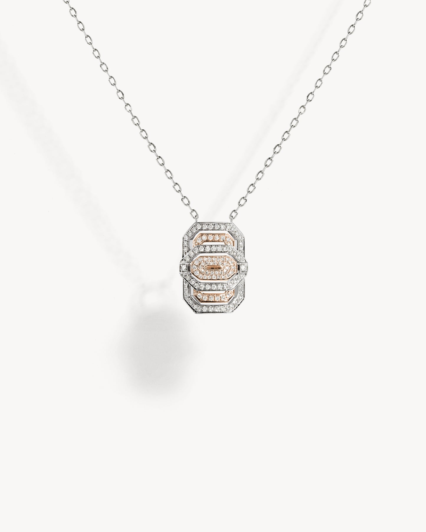 Petite My Way Necklace - Pink Gold, Silver & Diamonds