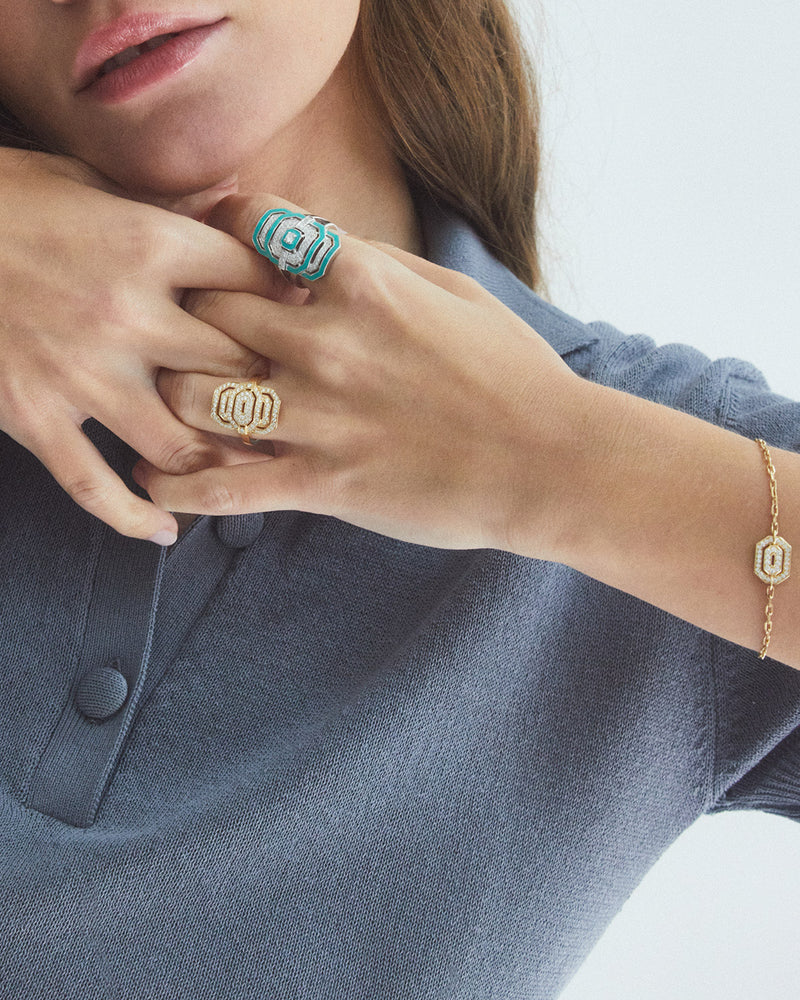 Petite My Way Ring - Yellow Gold & Diamonds - Image 4