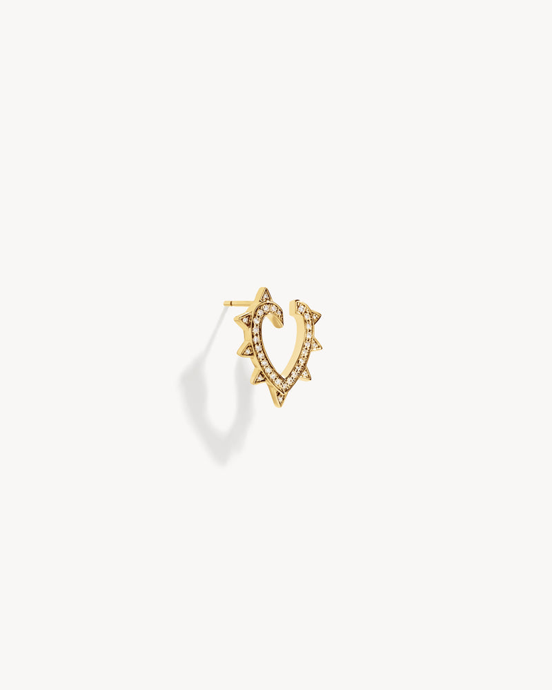 Rockaway Heart Earring - Yellow Gold & Diamonds - Image 2