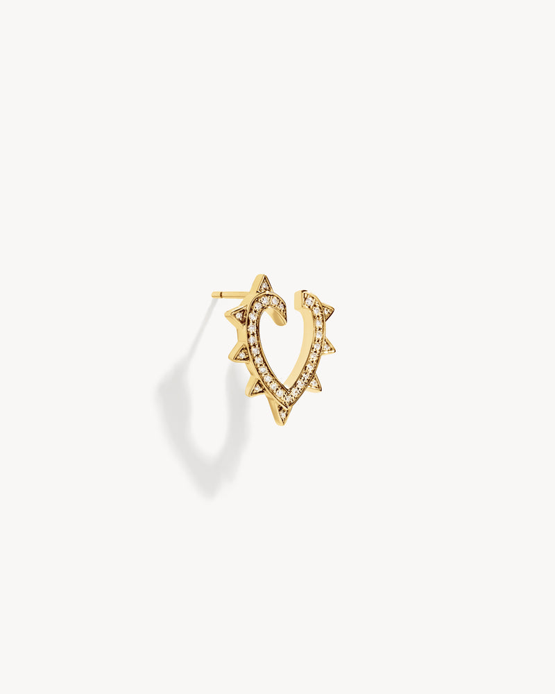 Rockaway Heart Earring - Yellow Gold & Diamonds - Image 3