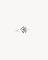 Mini Spike Ring - Silver, Black Agates & Diamonds
