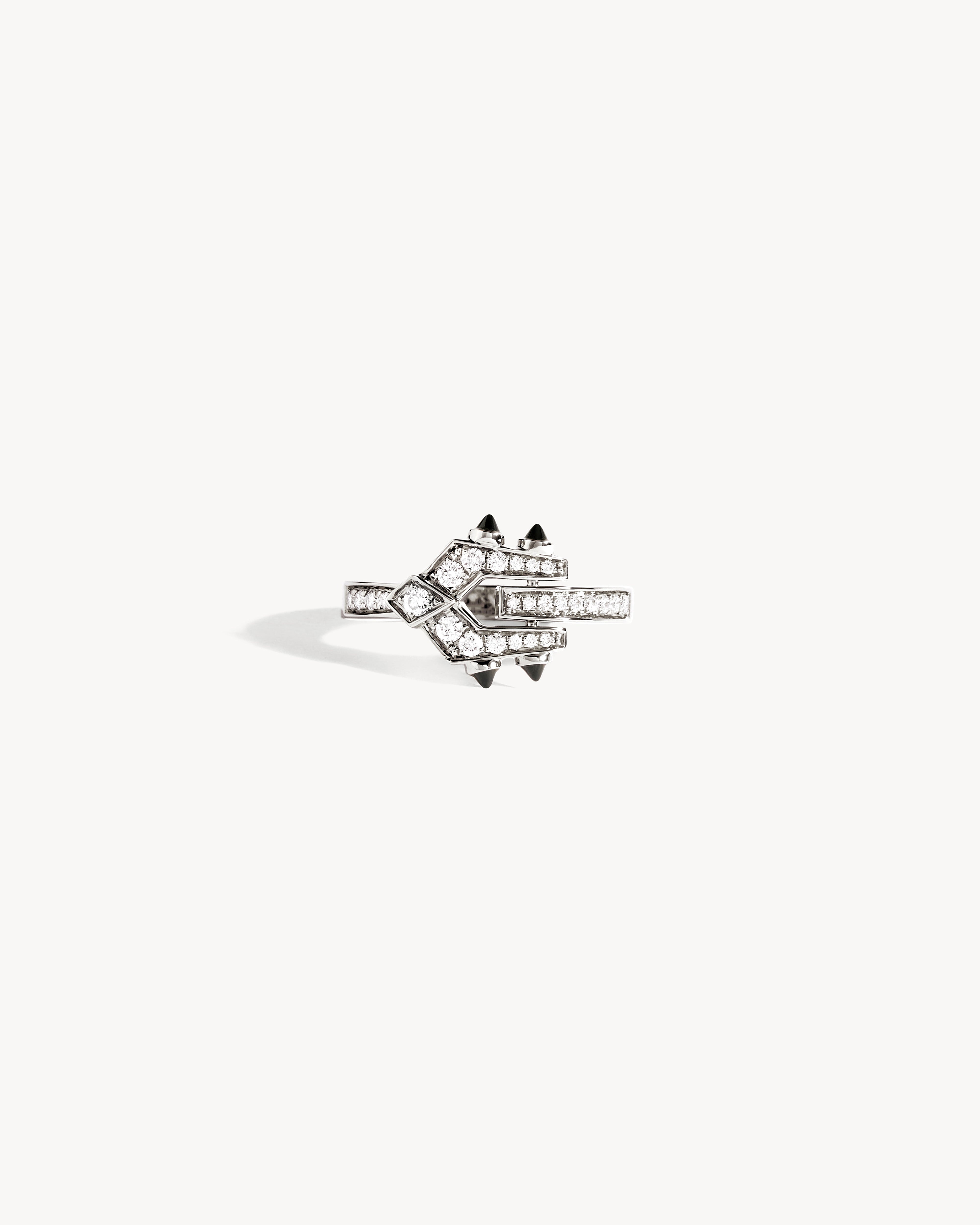 Bague Mini Spike - Argent, Agates Noires & Diamants | STATEMENT Paris ...