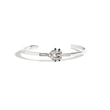 Bracelet Spike - Argent, Agates Noires & Diamants