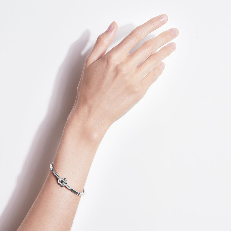 Spike Bracelet - Silver, Black Agates & Diamonds - Image 2