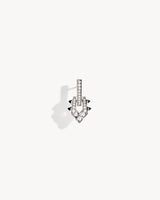 Spike Earring - Silver, Black Agates & Diamonds