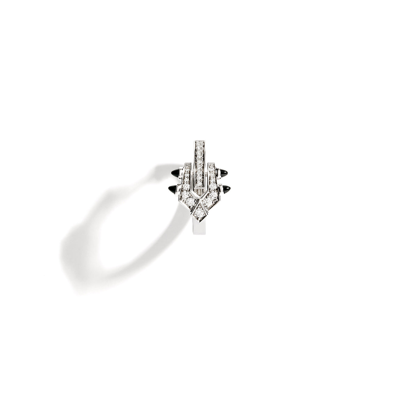 Spike Hoop Earring – Silver, Black Agates & Diamonds | STATEMENT Paris ...